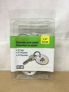 HY-KO Paper Tags 25 co. w/ Keyring (614444531766)