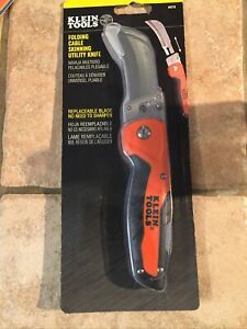 Klein Tools 44218 Cable Skinning Utility Knife w/ Replaceable Blade