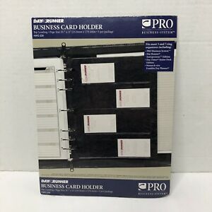 DayRunner Business Card Holder 8&#034;x11&#034; Refill Pages (3 or 7 Ring) #89151 NEW