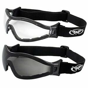 2 Pair Z-33 Foam Padded Anti-Fog Skydiving Motorcycle ATV Riding Paintball