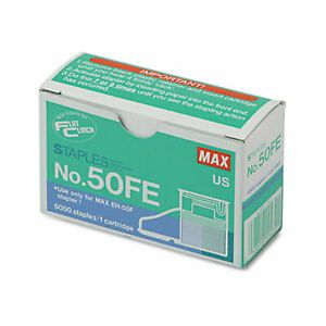 Max Staple Cartridge, 0.31&#034; Leg, 0.5&#034; Crown, Steel, 5,000/Box 50FE NO-50FE  - 1