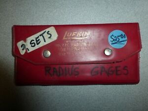 VINTAGE LUFKIN METAL RADIUS GAGES-1/32&#034;-17/64&#034; &amp; 9/32&#034;-1/2&#034; -23 GAGES (16147-42)
