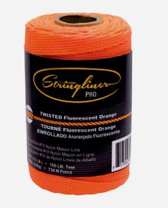 Stringliner Pro Orange Twisted CHALK LINE REFILL 540&#039; 165 lb #18 Nylon 35406 NEW