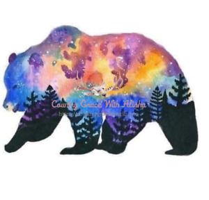 Sublimation Print Design Rainbow Bear to Press Heat Transfer