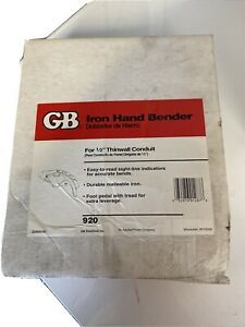 GB Gardner Bender 920 1/2&#034; EMT Malleable Iron Hand Bender 1/2&#034; Thinwall Conduit