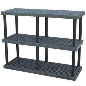 STRUCTURAL PLASTICS S6624X3 Plastic Shelving,Open,51&#034;H,3 Shelf