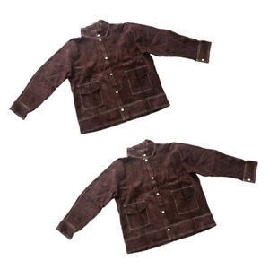2x Anti-scald Cowhide Leather Welding Jacket Protective Welding Coat -XL