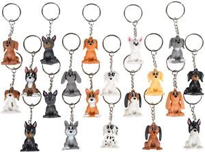 Kicko 1.5 Inch Puppy Keychain - 20 Pack Mini Backpack Hook - Keyring for Bag and