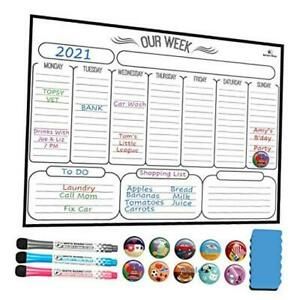 Magnetic Weekly Dry Erase Board Calendar Whiteboard - 16&#034; X 12&#034; New White