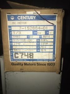 CENTURY AC MOTOR 7-152664-01  ELECTRIC MOTOR 1/3 HP