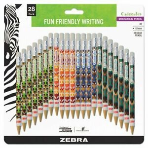 Zebra Cadoozles Mechanical Pencil, Assorted Barrels, 28 per Pack (ZEB51291)