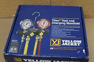 Yellow Jacket 4 Valve Test &amp; Charging Manifold Titan R&amp;B Gauges - 49967