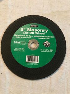 Norton  Masonry  Cut-Off Wheel  8&#034; x 1/8&#034; X DM  7640 Max RPM, #89086