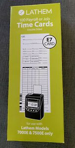 Lathem 100 Payroll or Job Timecards Double Sided For Lathem Models 7000e &amp; 7500e