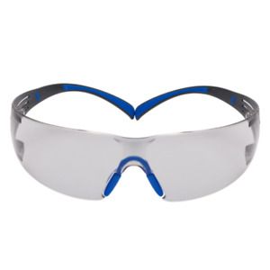 3M SecureFit Safety Glasses SF407SGAF-BLU, Blue/Gray, I/O Gray Scotchgard AF Len