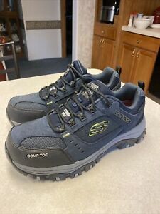 Skechers Air Cooled Size 8.5 Mens Navy/Black COMPOSITE TOE Work Boots