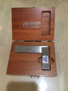 Vintage Starrett No. 20 3&#034; Master Precision Fixed Square, Wooden Box