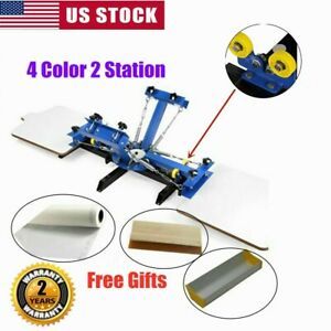 4 Color 2 Station Silk Screen Printing Press Machine for DIY T-Shirt Printing