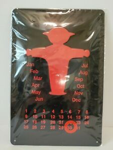 Nostalgic Art Metal Perpetual Calendar Berlin &#034;Don&#039;t Walk&#034; Ampelmann for Hanging