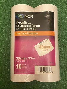 NCR 10 Rolls 1 1/2&#034; (38mm) x 128&#039; (39m) Cash Register Paper USA #997061