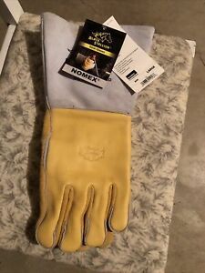 Stick Welding Glove Black Stallion 850 Premium Elkskin Lined Back Large