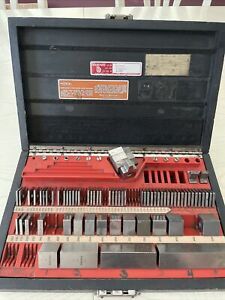 Precision Gage Block Set Pratt &amp;Whitney/Hoke/Starrett 72 Pc’s. W/Case  Vintage