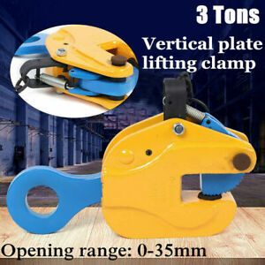 Vertical 0-35mm Industrial Plate Lifting Clamp Lifting of Steel Plate 3T/6600Lbs