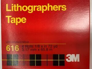 TAPE 3M 616 1/8&#034; x 72 YD SCOTCH LITHOGRAPHERS / 12 ROLL (70-0160-1276-0)