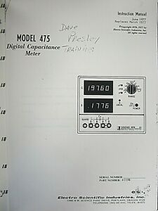 Electro Scientific Model 475 Digital Capacitance Meter Instruction Manual