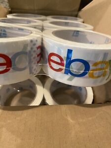 12 ROLLS 2&#034; x 75 yards eBay Branded Multi-Color Packaging Tape FREE SHIPPING