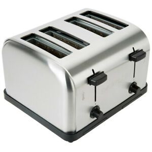 Commercial 4-Slice Toaster 1.5 Inch Slots 120v Bread Bagels Waffles