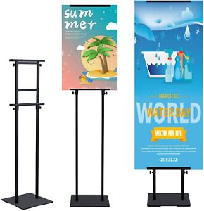 Klvied Heavy Duty Poster Stand with Non-Slip Mat Base, Adjustable Pedestal Sign