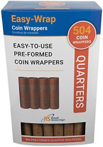 Royal Sovereign Preformed &#034;Quarters&#034; Coin Roll Wrappers FSW-504Q, Original