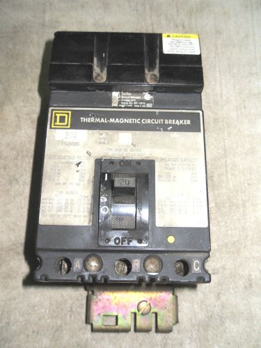 (A0) 1 USED SQUARE D FH36020 20A CIRCUIT BREAKER 3P 600VAC A0
