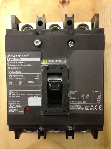 Square d qg 225 power pact 225 amp 3 p circuit breaker qgl32225 for sale