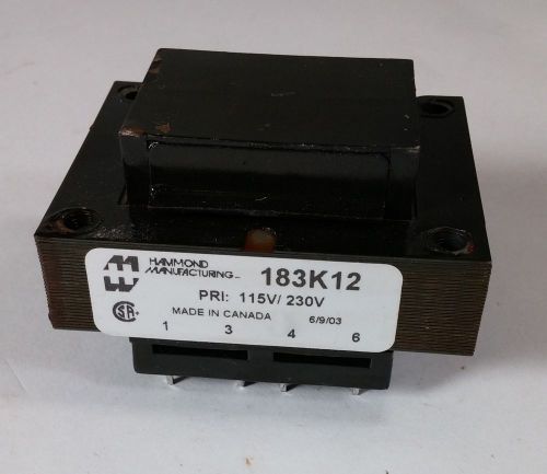 Hammond 183K12 Low Voltage Transformer 115V/230V