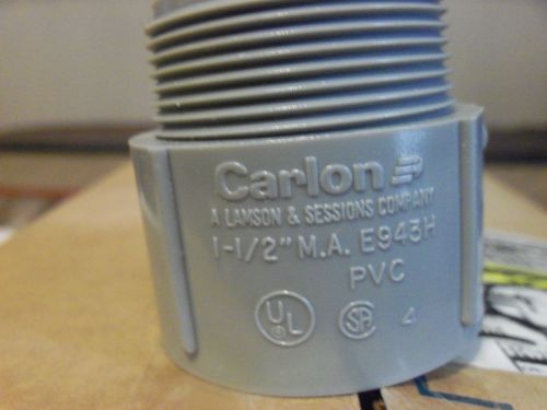 Carlon e943h 1 1/2&#034; nonmetallic schedule 40 male terminal. adapter pvc box /25 for sale