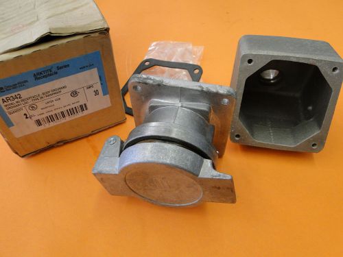 Crouse hinds arktite receptacle 30amp 4p ar342 w/ are33 for sale