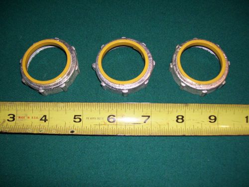 (3) - raco #1135 - 1 1/4&#034; insulated metal conduit bushings - new-in-box for sale