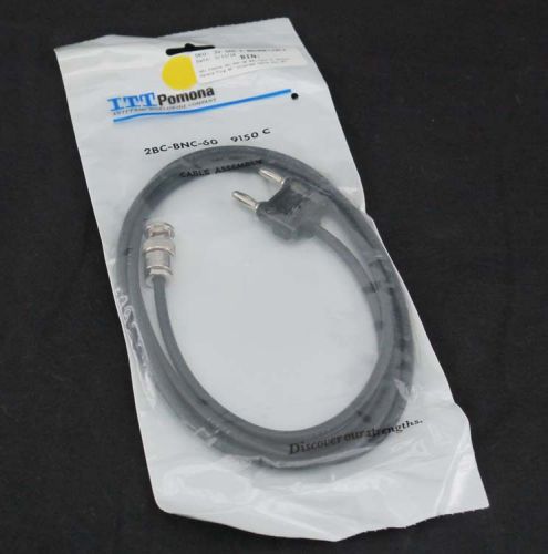 New pomona 2bc-bnc-60 bnc male to double banana plug 60&#034; shielded cable assy #2 for sale