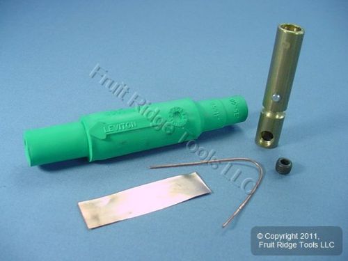 Leviton green ect 15 series detachable female cam plug 600v set screw 15d22-g for sale