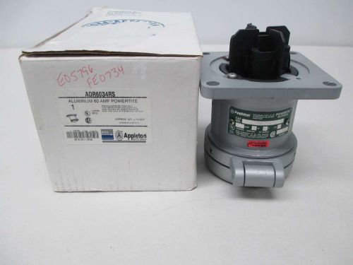 New appleton adr6034rs powertite receptacle 60a amp d351683 for sale