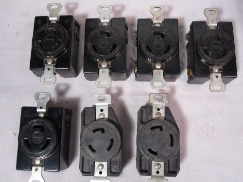 Lot (7) l6-20r &amp; l6-30r twist-lock receptacles 20a 30a 250v for sale