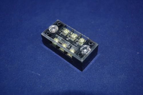 5pcs 3 position 15a 600v barrier dual row terminal block/strip w/cover 3p for sale