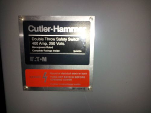 CUTLER HAMMER DT325UGK 400 AMP DOUBLE THROW SAFETY SWITCH BRAND NEW NO BOX