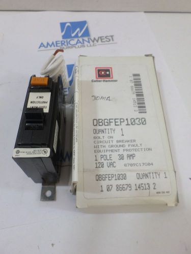 New in box cutler hammer qbgfep1030  1 pole 30 amp ground fault equip protection for sale