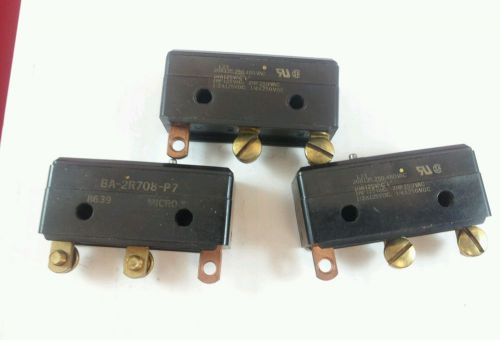 Lot of 3 NEW Micro Switch BA-2R708-P7 Limit Switch