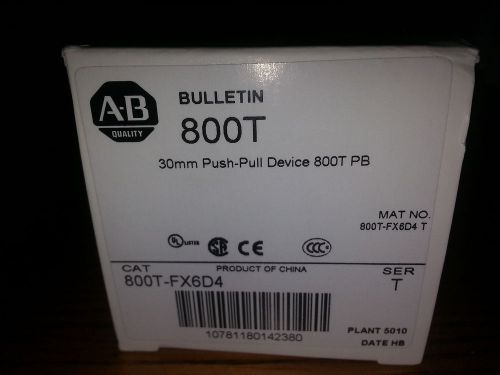 Allen Bradley 800T-FR6D4 30MM PUSH PULL DEVICE BRAND NEW IN BOX
