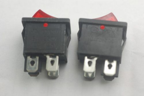 SO 20 pcs On/Off Rocker Switches with red light DPST 250VAC/125VAC 6A/12A New