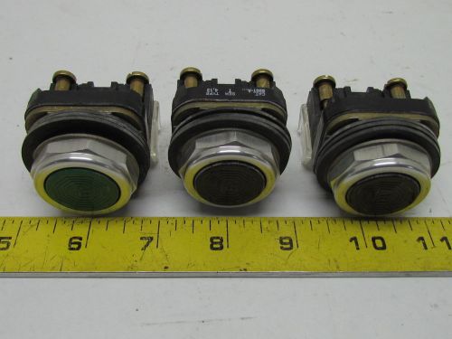 Allen Bradley 800T-A Push Button Operator Two Black One Green Lot of 3